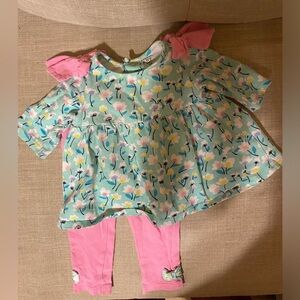 Floral Baby Top with Pink Leggings
